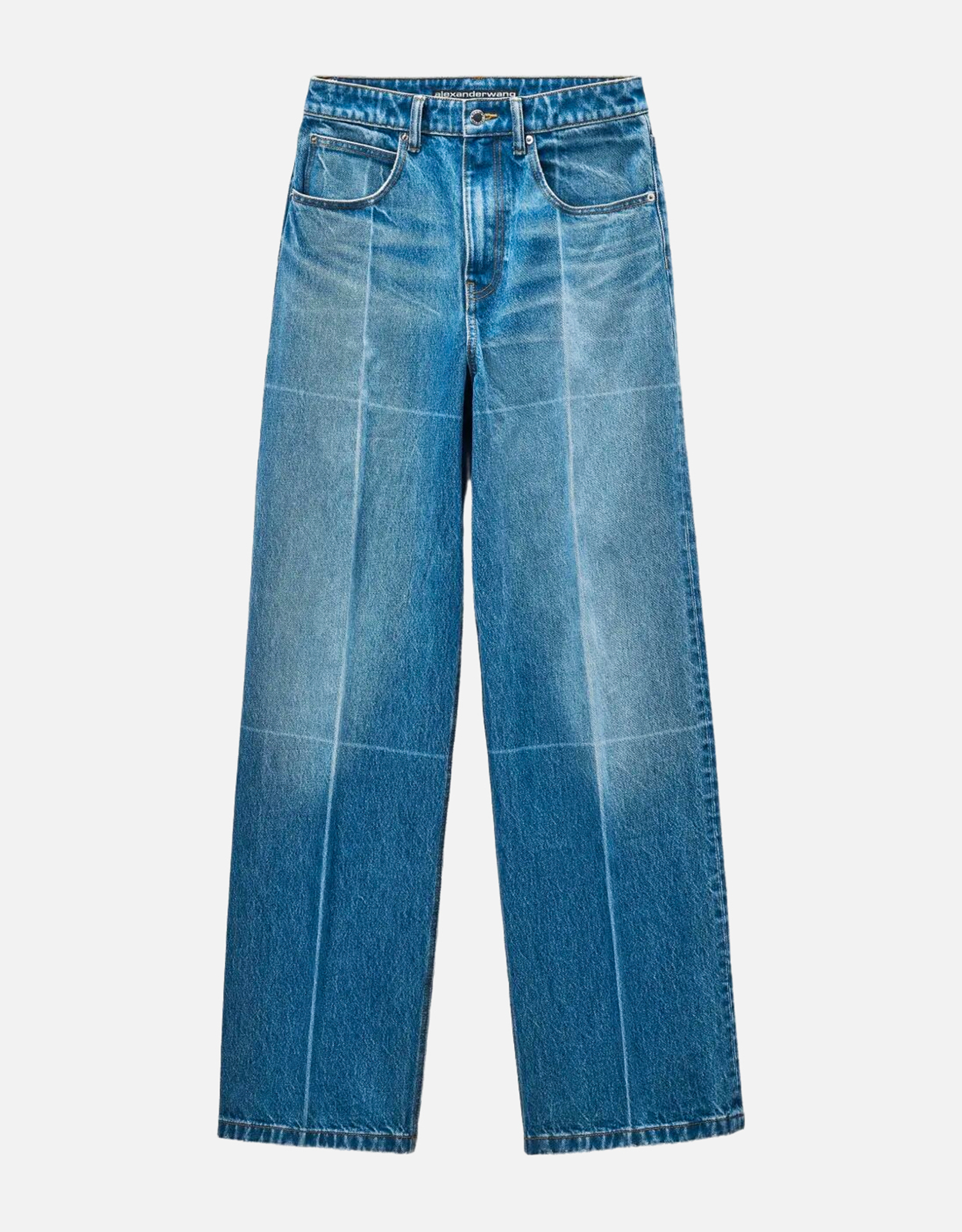 Alexander Wang ヴィンテージエフェクトマーブルブルーコットンワイド