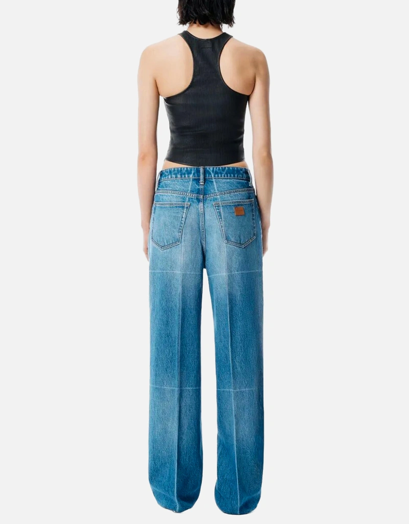 Alexander Wang ヴィンテージエフェクトマーブルブルーコットンワイド