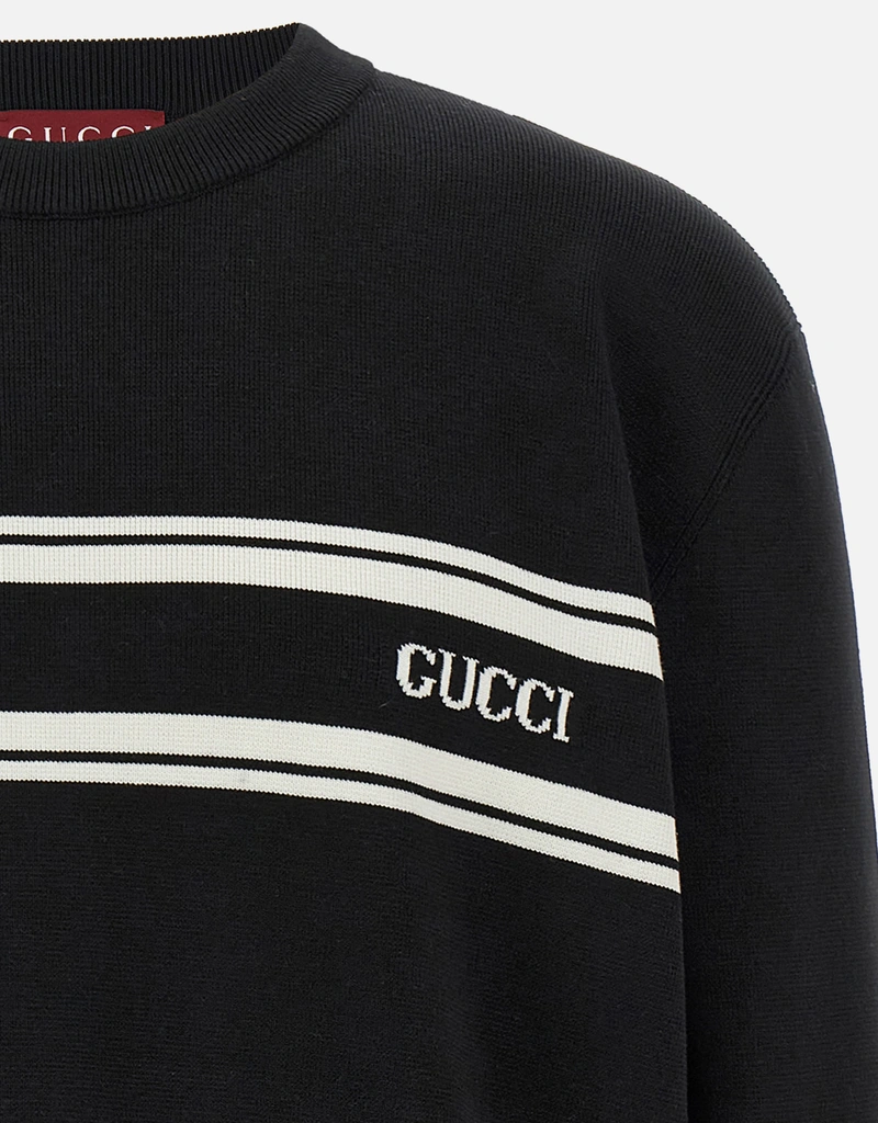 Gucci Men's Cotton Silk Blend Sweater (Knitwear,Sweaters) IFCHIC.COM