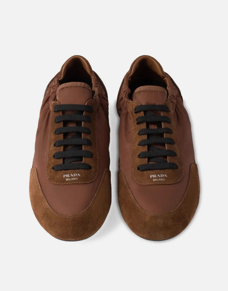 Prada 折りたたみリナイロンとスエードスニーカー (すべての新品