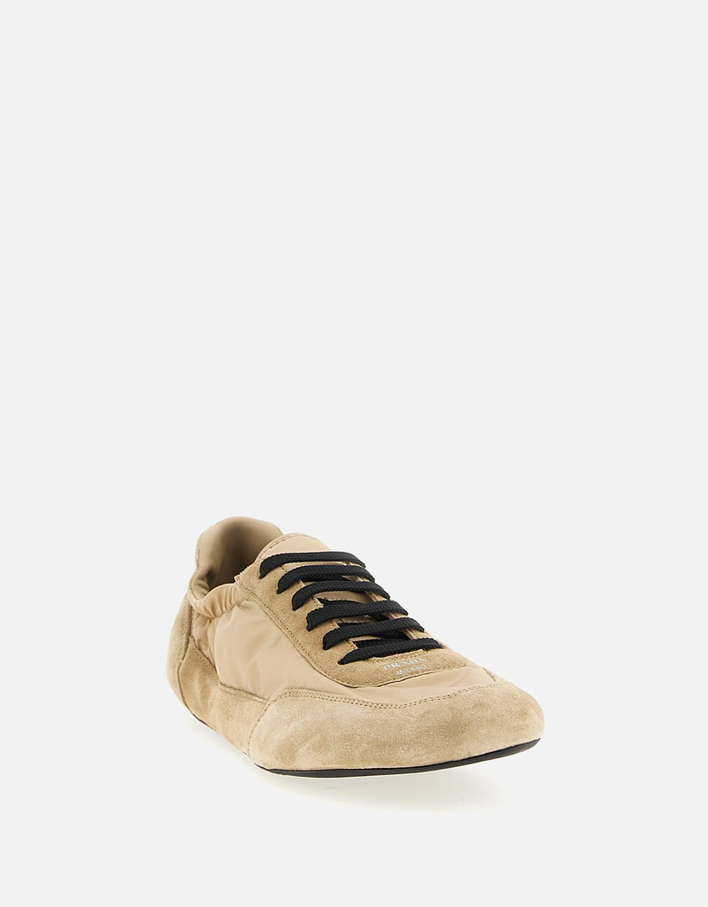 Prada Collapse Re-Nylon and Suede Sneakers () IFCHIC.COM