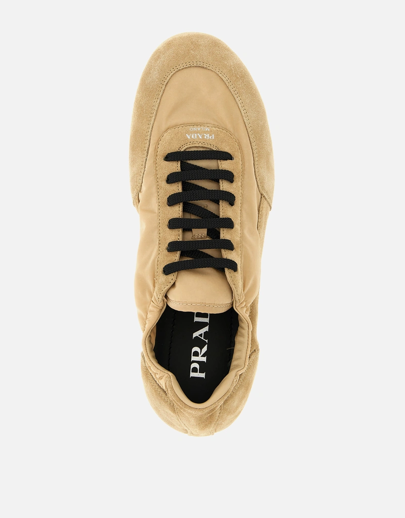 Prada 折りたたみリナイロンとスエードスニーカー () IFCHIC.COM