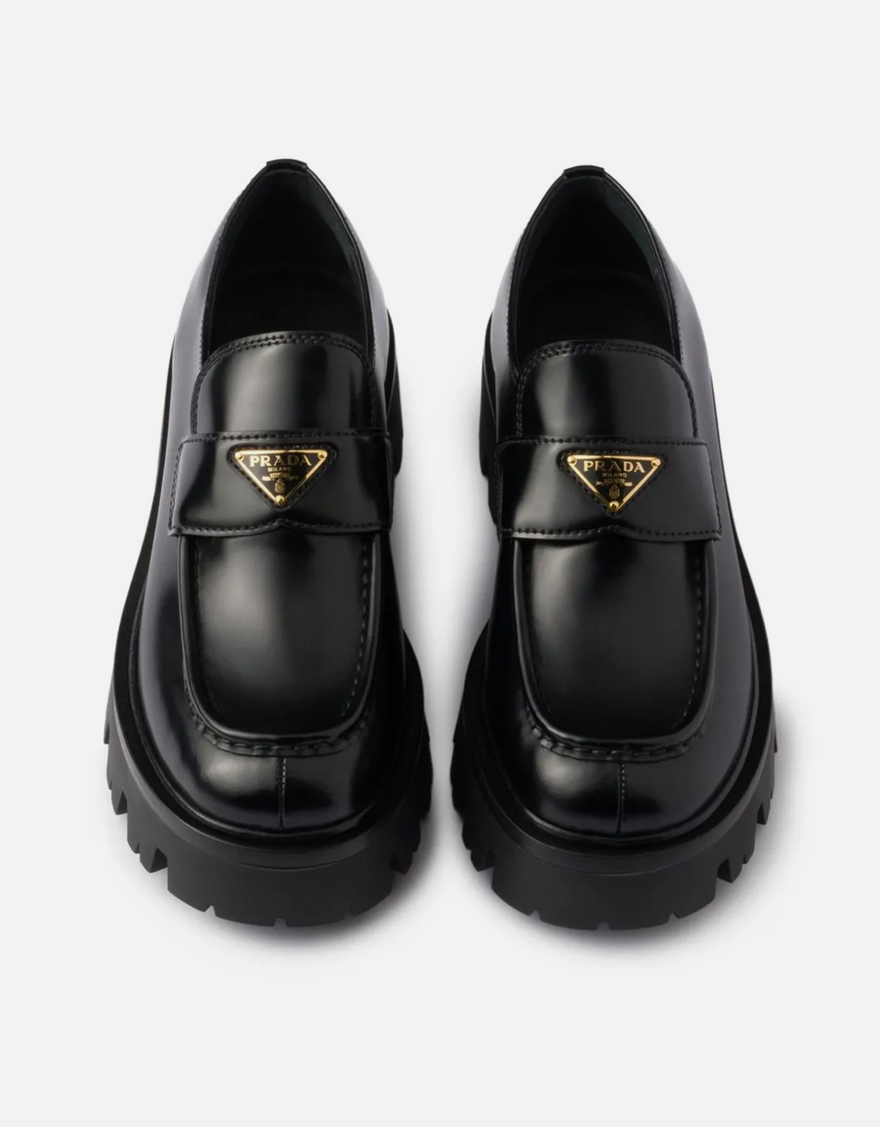 Prada ブラッシュドカーフレザーローファー (すべての新品) IFCHIC.COM