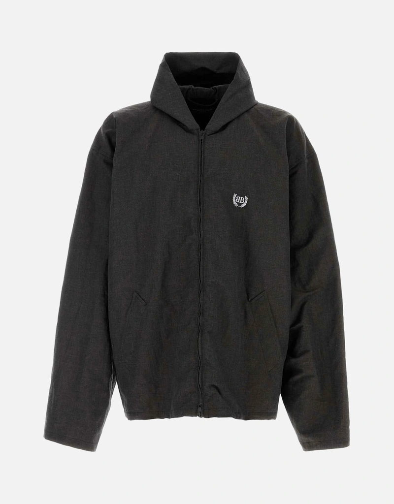 Balenciaga メンズ スレートリネン混合フード付きジップアップ