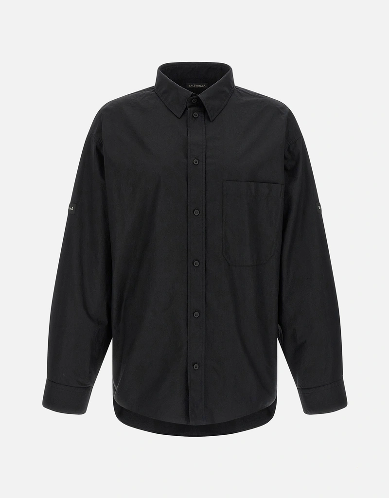 Balenciaga Button-fastening Cotton Shirt Men Jacket - Black