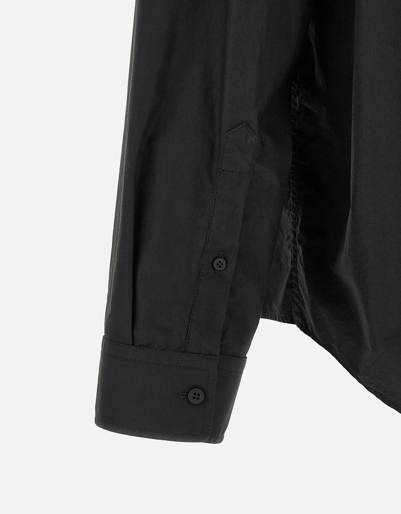 Balenciaga メンズロゴパッチコットンオーバーサイズシャツ (すべての