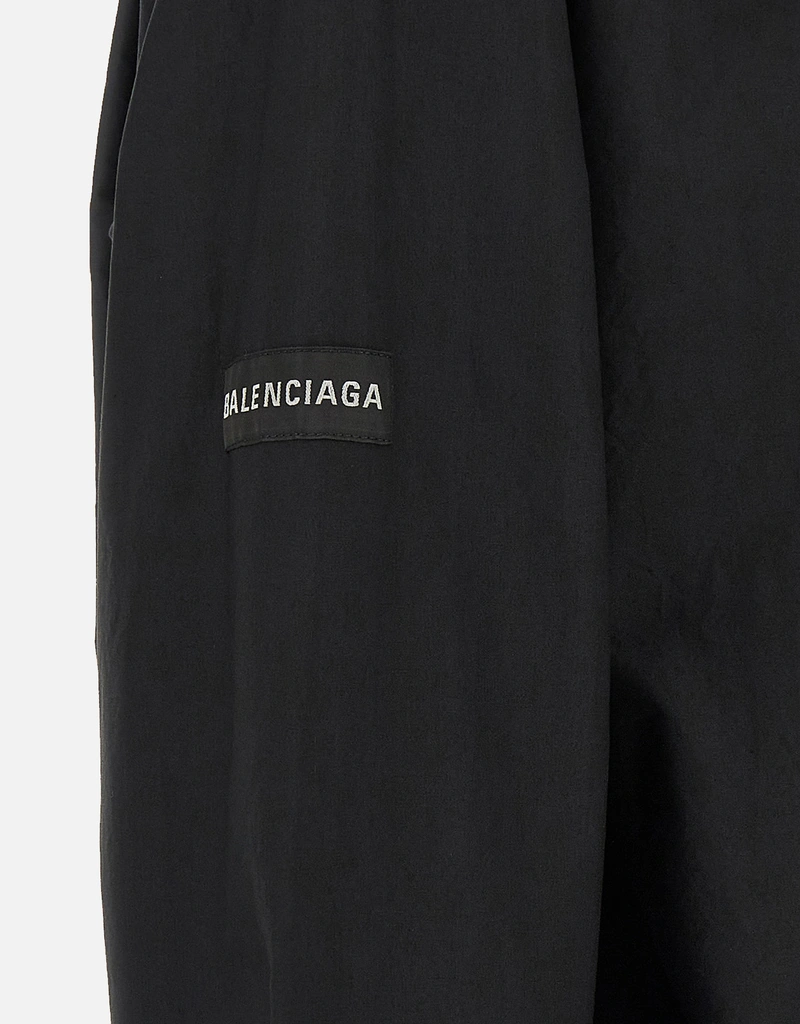 Balenciaga メンズロゴパッチコットンオーバーサイズシャツ (すべての