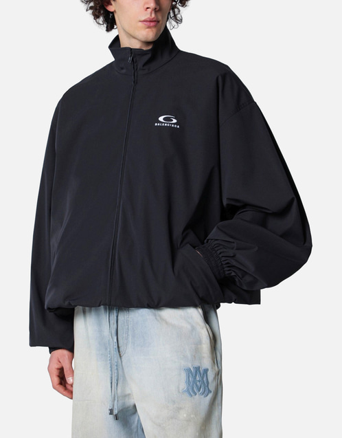 Balenciaga メンズ ウォッシュドループポリエステルジップジャケット Balenciaga メンズ ウォッシュドループポリエステルジップジャケット