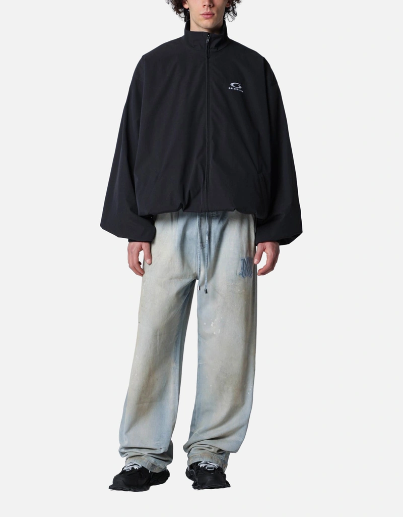 Balenciaga メンズ ウォッシュドループポリエステルジップジャケット