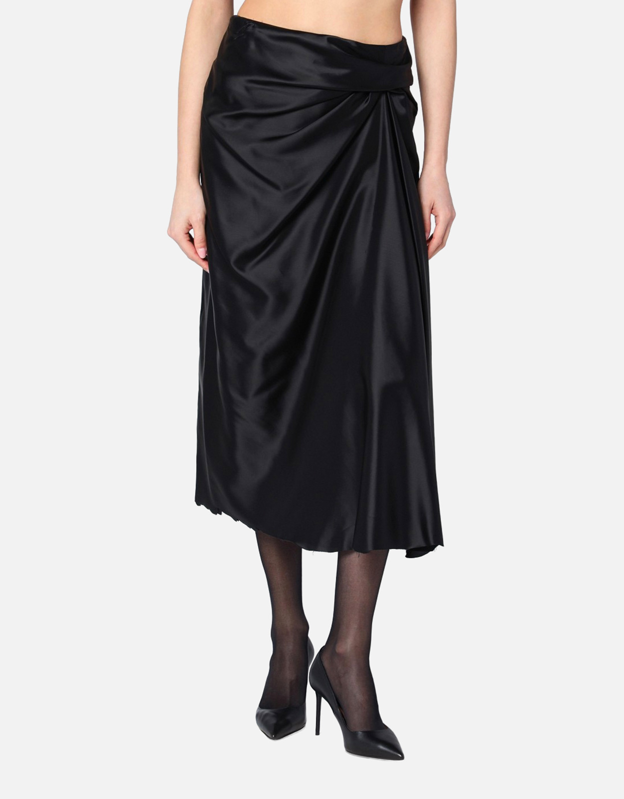 BALENCIAGA Balenciaga Draped Cupro Twill Skirt　バレンシアガ ドレープ キュプラ ツイル スカート
