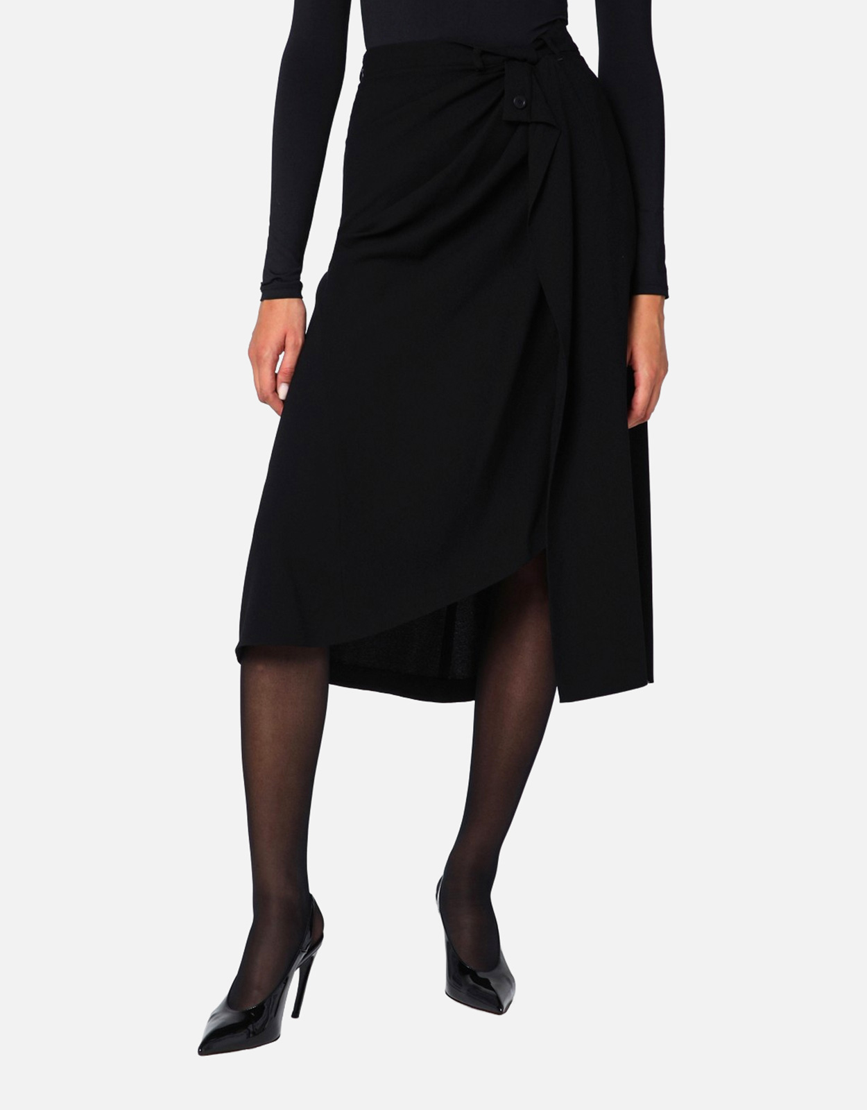 BALENCIAGA Balenciaga Draped Tailored Crepe Skirt - FR 38　バレンシアガ ドレープ テーラード クレープ スカート - FR 38