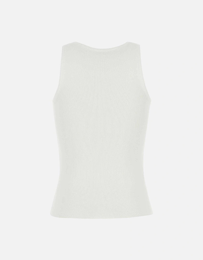 Balenciaga White Viscose Blend Tank Top (Tops) IFCHIC.COM