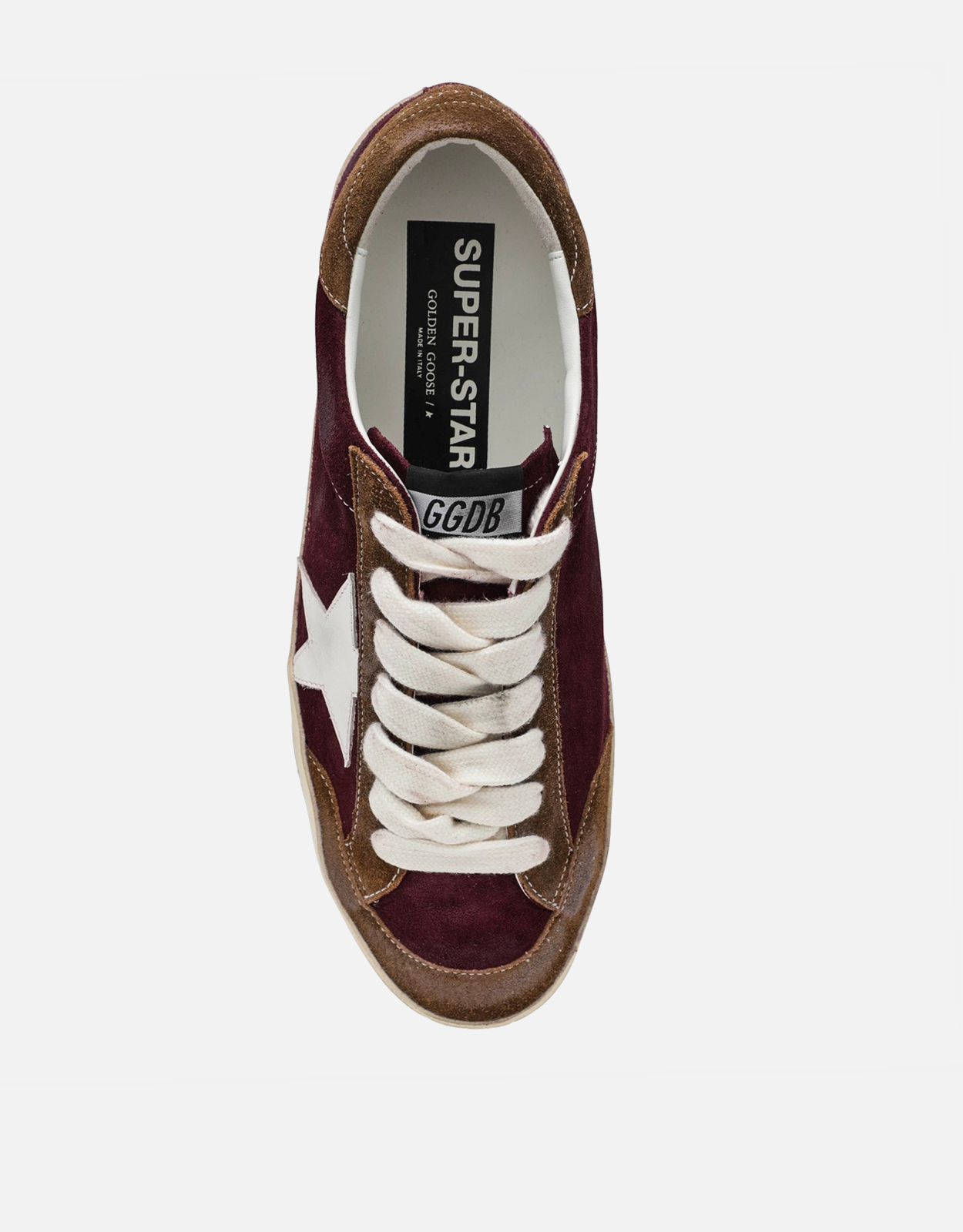 Golden Goose メンズボルドーホワイトブラウンレザーSuper Star
