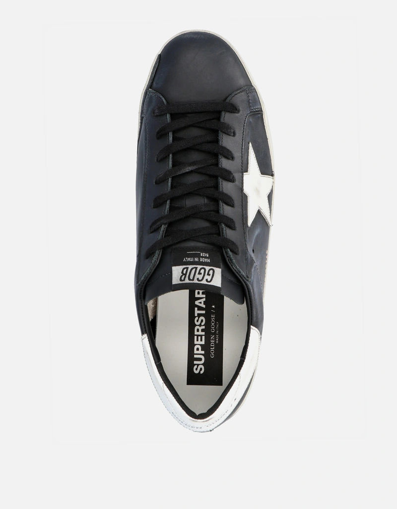 Golden Goose メンズ ブラックカウハイドレザー スーパースター