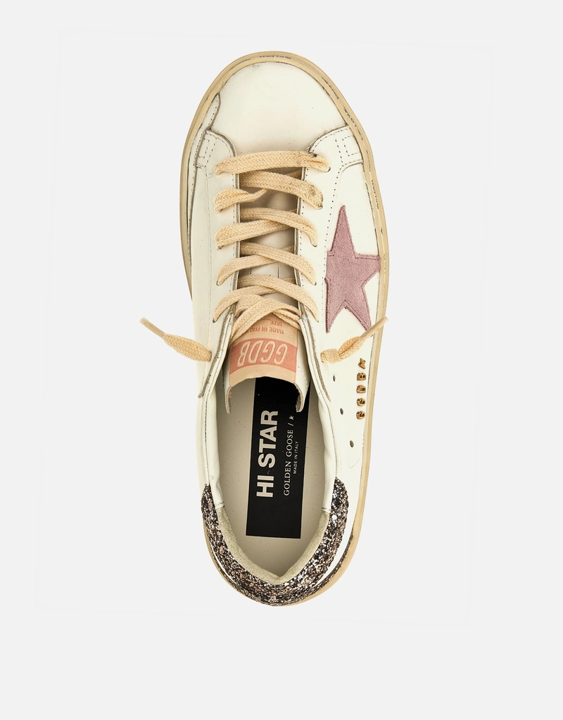 Golden Goose ホワイトレザーHi Starスニーカー () IFCHIC.COM