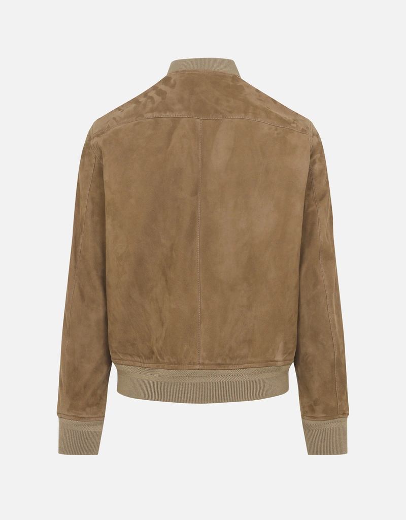 Tom Ford メンズライトスエードラムレザーボンバージャケット (すべて