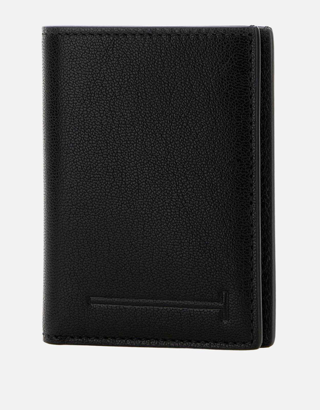 Tom Ford メンズソフトグレインレザー縦長Tライン折りたたみカード