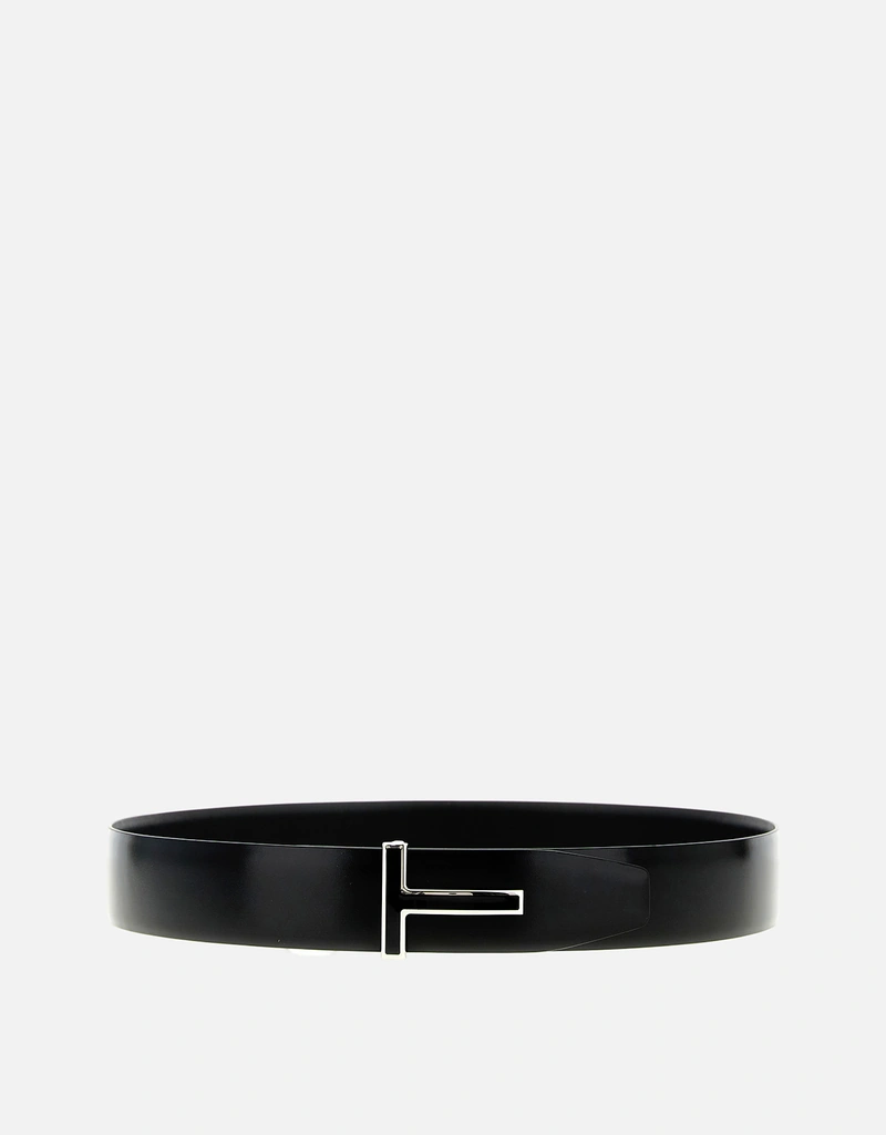 Tom Ford メンズスムースレザーエナメルバックルTベルト () IFCHIC.COM