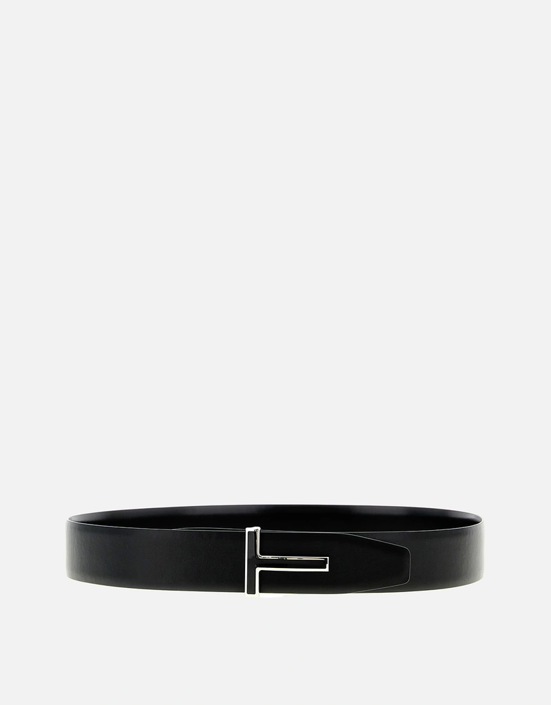 Tom Ford メンズスムースレザーエナメルバックルTベルト () IFCHIC.COM