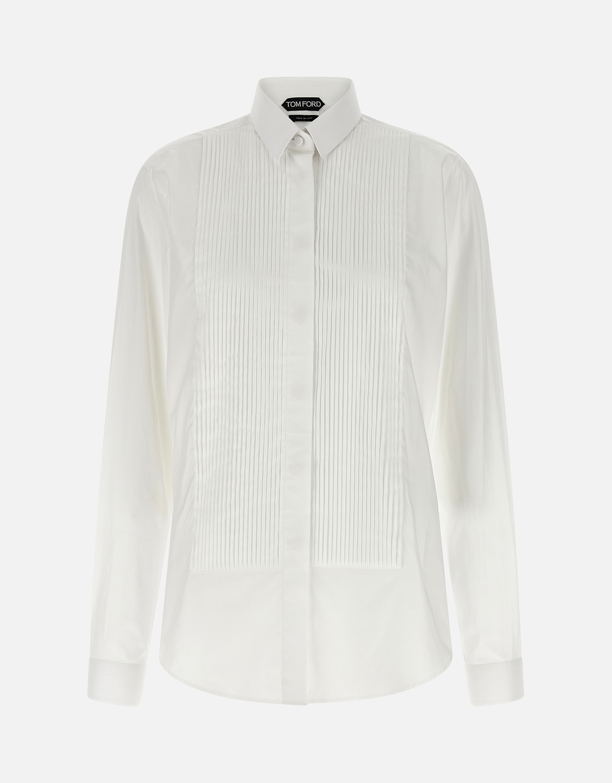 Tom Ford Cotton Poplin Pleated Plastron Shirt - IT 34　トム フォード コットン ポプリン プリーツ プラストロン シャツ - IT 34 Tom