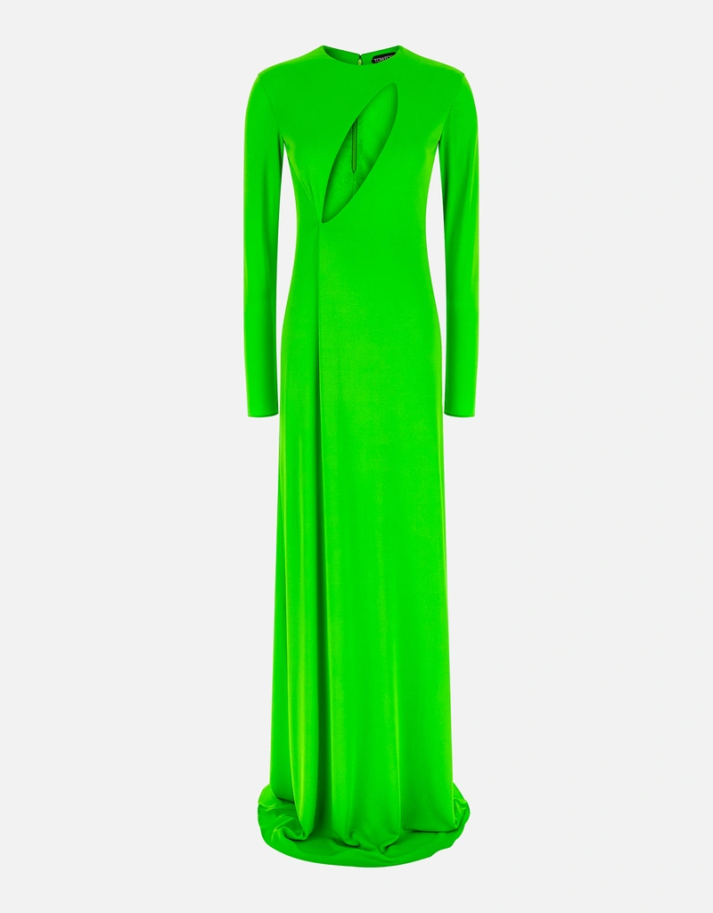 TOM FORD Women's Long Sleeve Slash Front Evening Dress | Green | Size 36