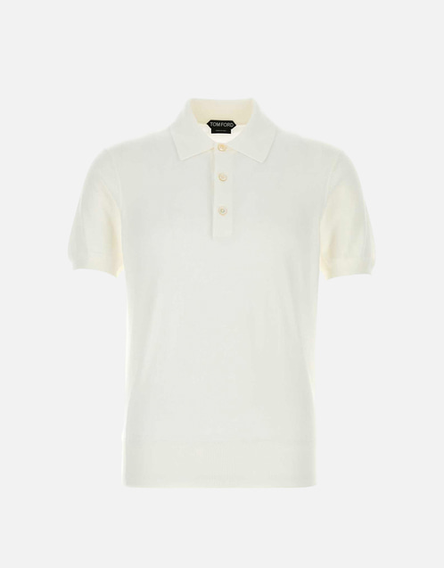TOM FORD ホワイト 長袖ポロシャツ Tom Ford メンズピュアコットンポロシャツ (すべての新品) IFCHIC.COM