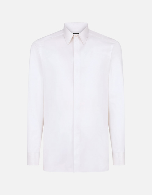 Tom Ford メンズコットンシルククラシックフィットシャツ (すべての