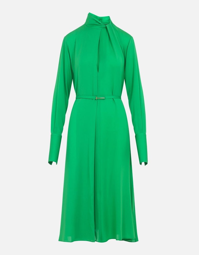 green formal bridesmaid dress Long Sleeve Midi Dress in Green main image 0
