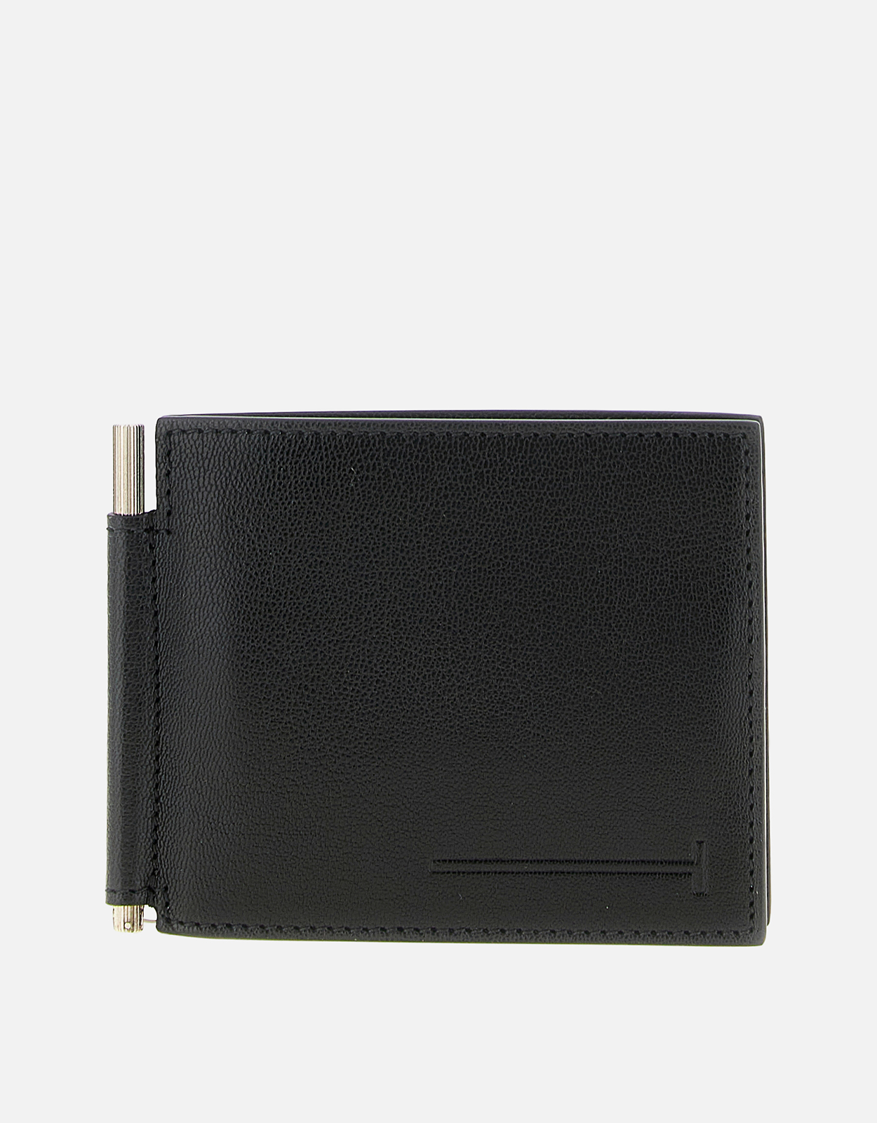 Tom Ford メンズ ソフトグレインレザー 細長いTライン マネークリップ