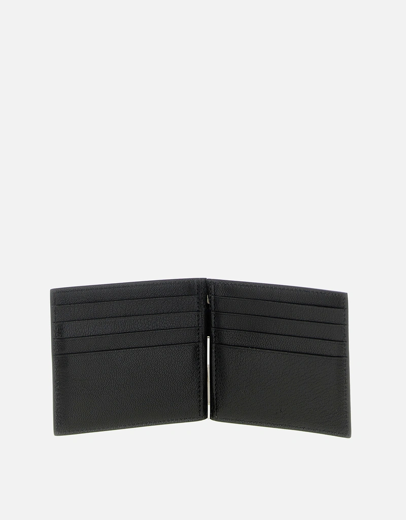 Tom Ford メンズ ソフトグレインレザー 細長いTライン マネークリップ