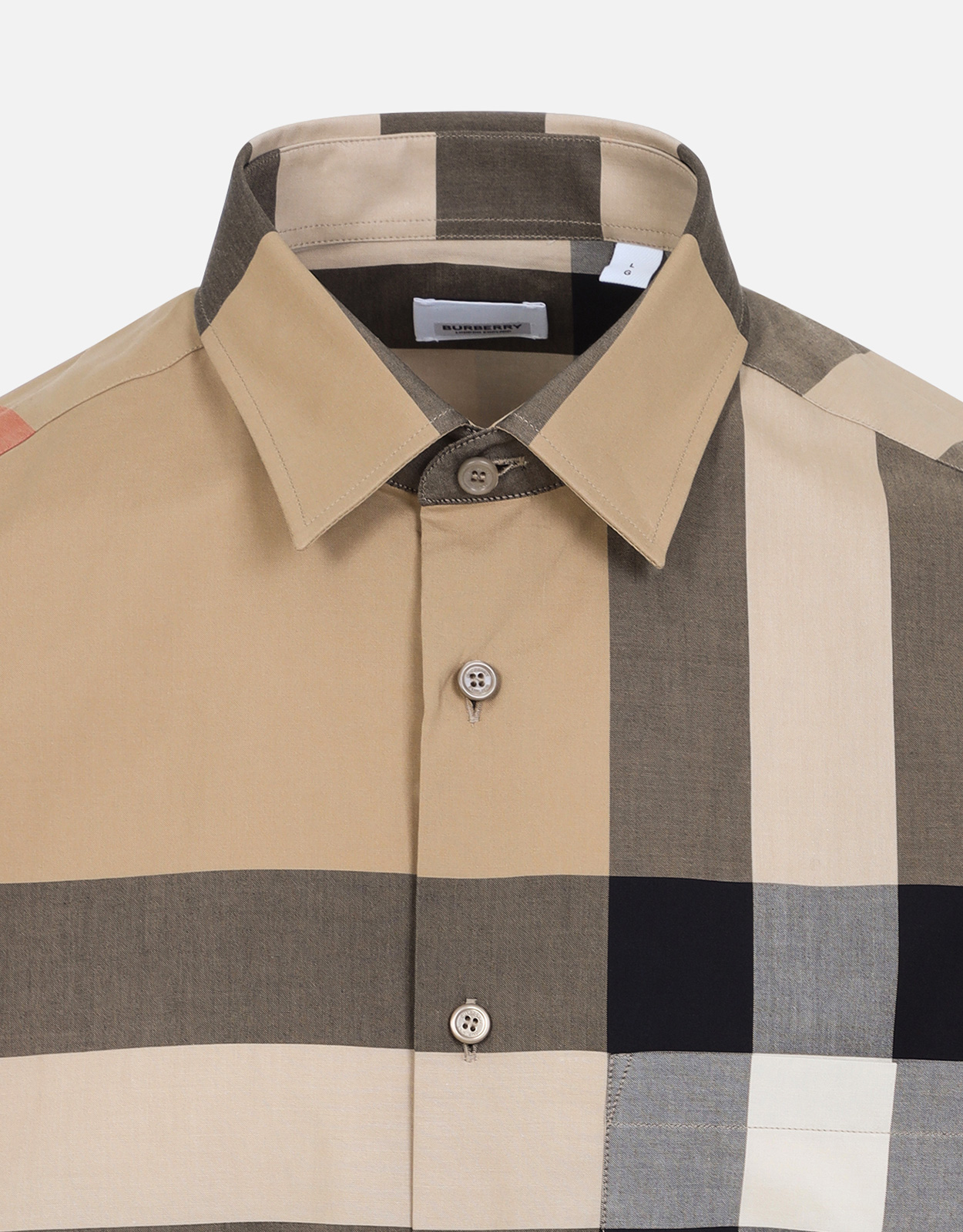 Burberry メンズスリムフィットコットンチェック半袖シャツ () IFCHIC.COM