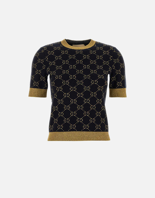 GUCCI 半袖 セーター ♡ Gucci GGコットンラメ半袖セーター (すべての新品) IFCHIC.COM