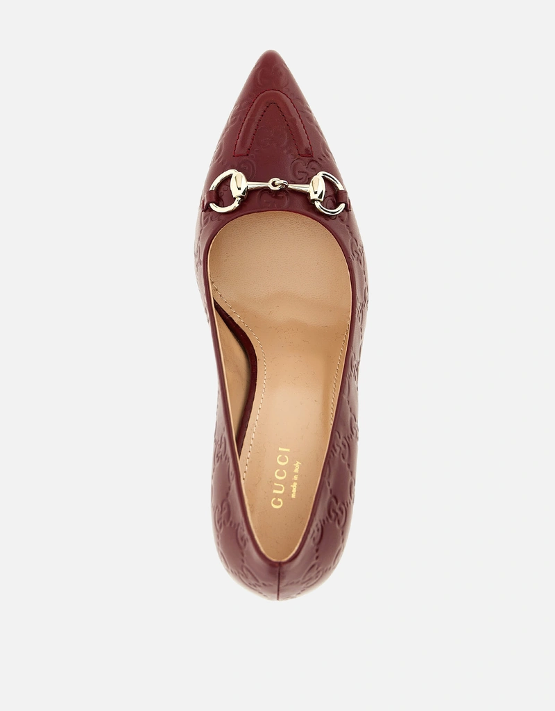 Gucci カーフレザー ホースビット ポインテッドトゥ パンプス