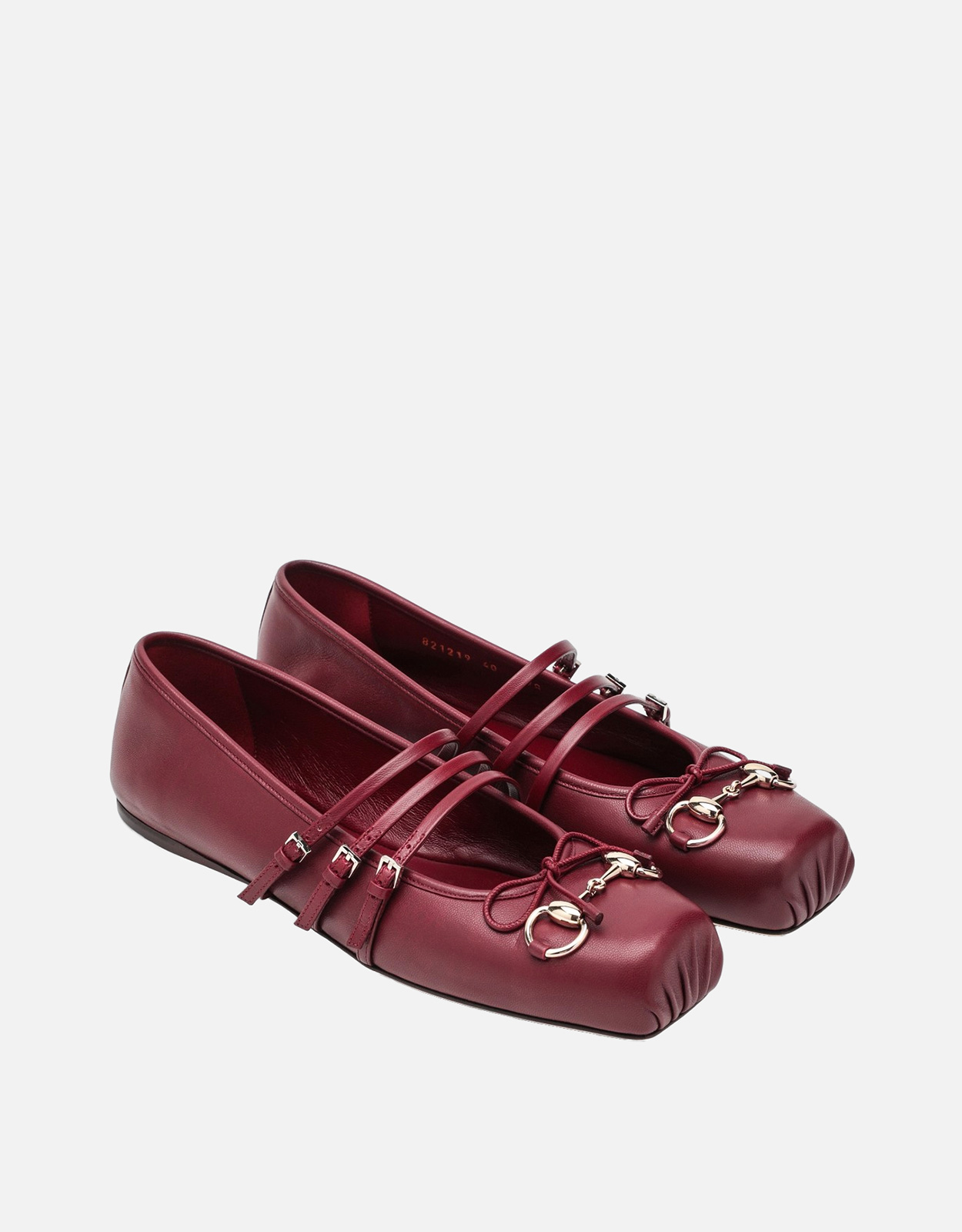 Gucci レザー ホースビットディテール バレエシューズ (すべての新品