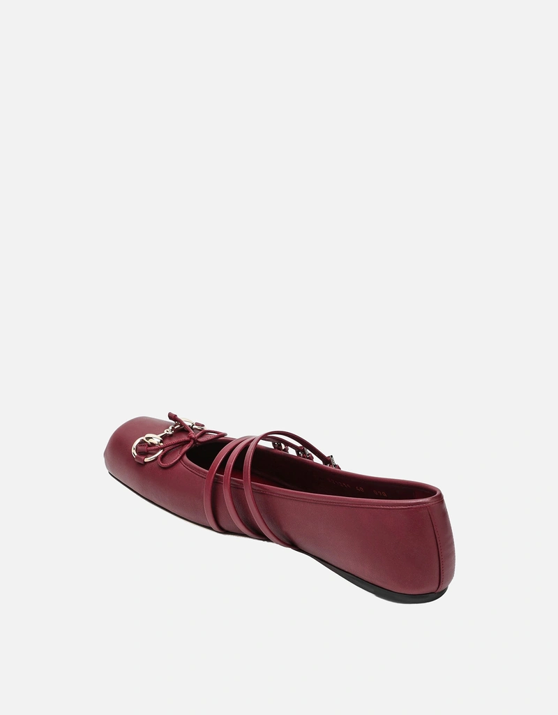 Gucci レザー ホースビットディテール バレエシューズ (すべての新品