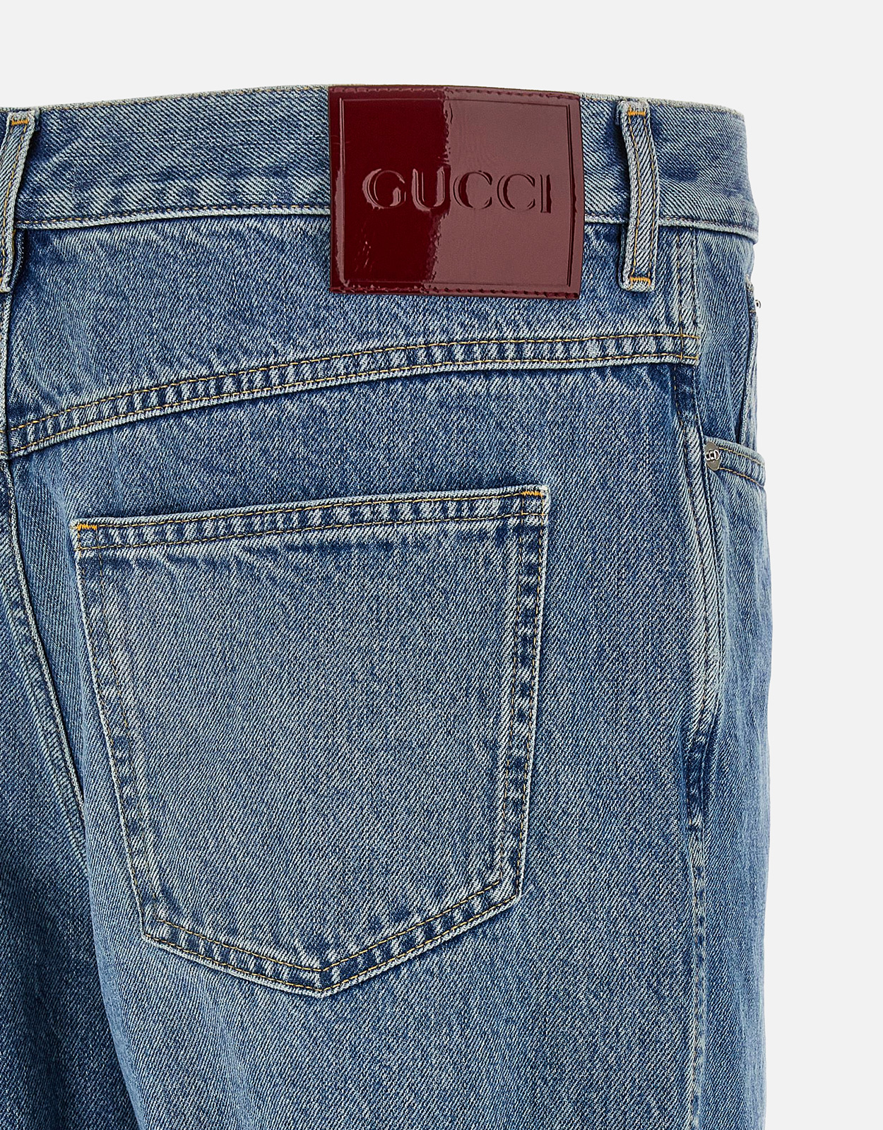 Gucci メンズデラヴェエフェクトコットンデニムスリムフィットパンツ