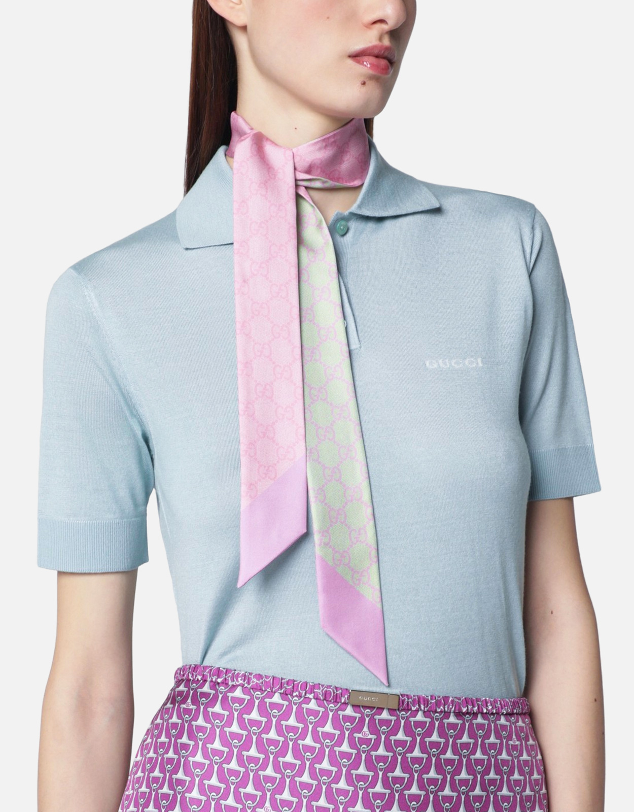 Gucci シルクツイルGG柄スカーフ (スカーフ) IFCHIC.COM