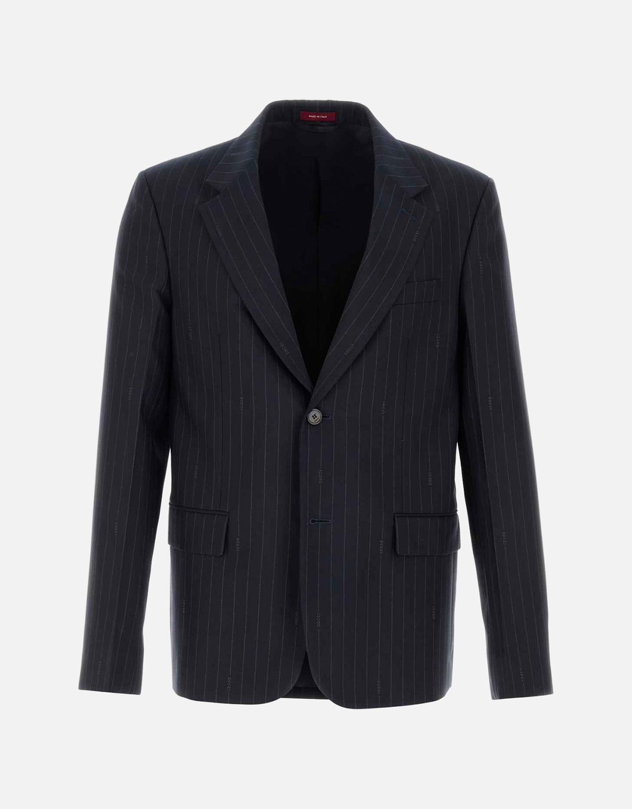 Gucci メンズ シングルブレスト ピンストライプ ウールブレザー