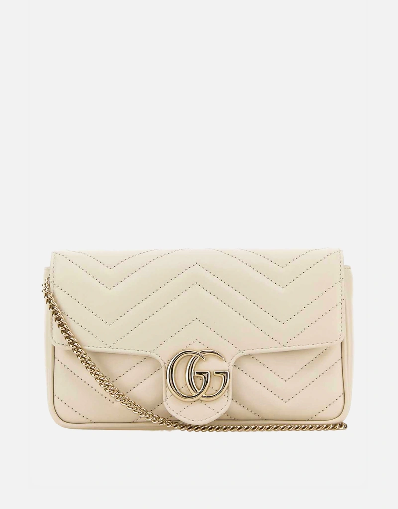 Gucci GGマーモント小型マトラッセシェブロンレザーショルダーバッグ