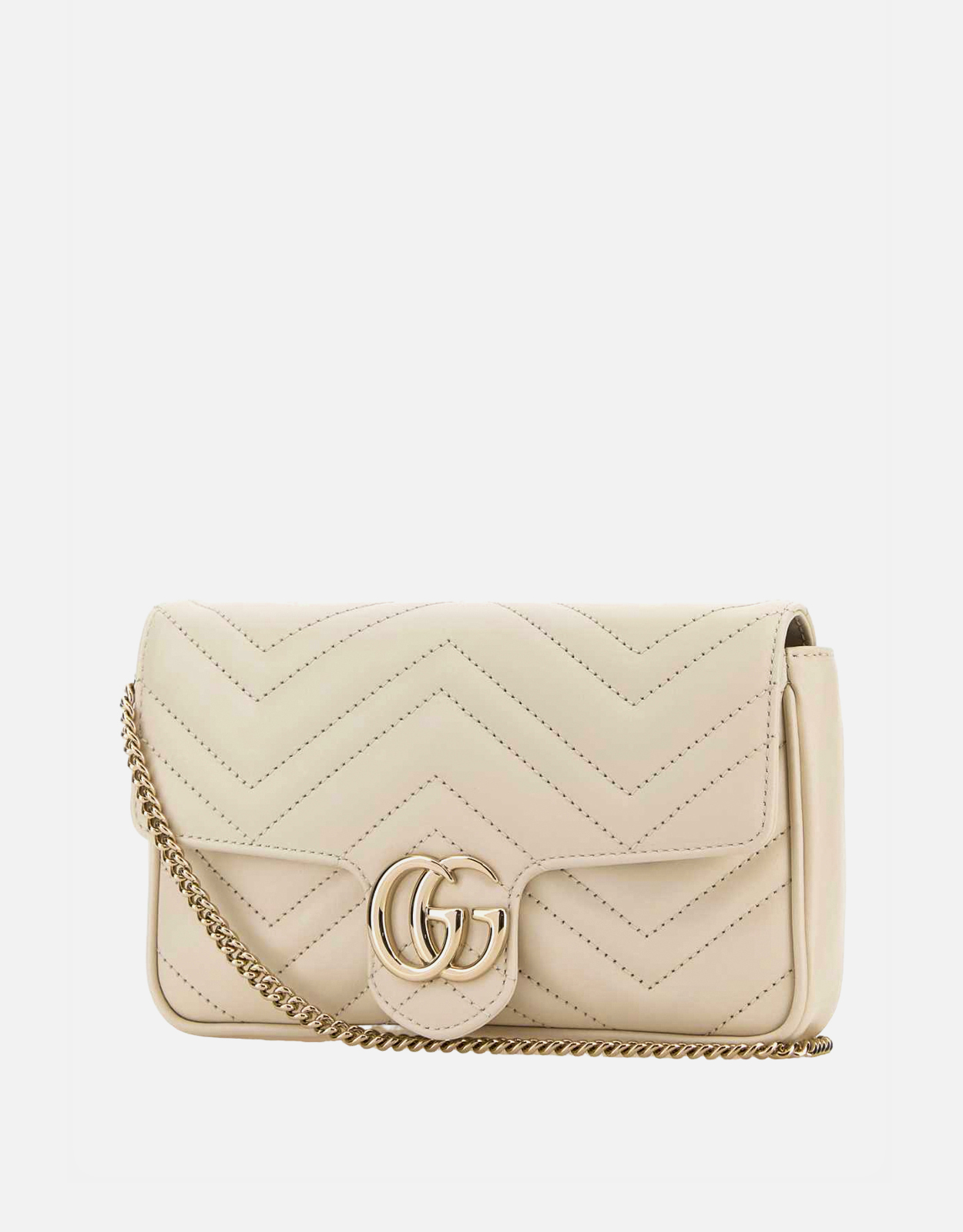 Gucci GGマーモント小型マトラッセシェブロンレザーショルダーバッグ