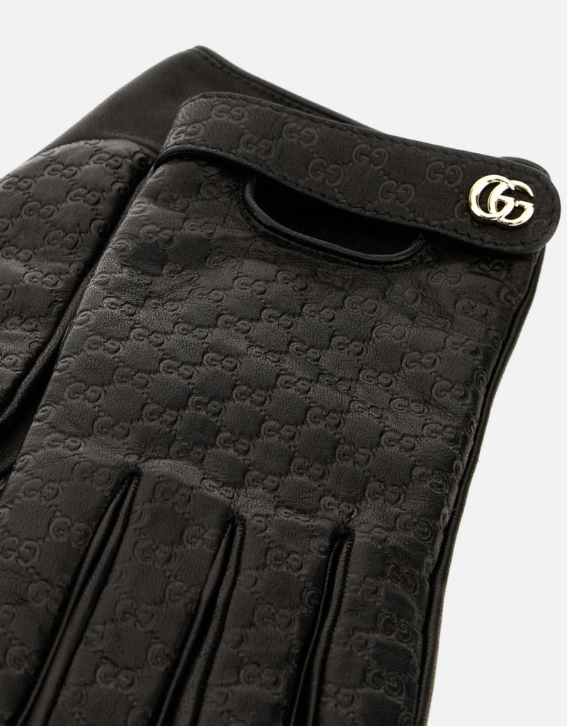 Gucci GG Leather Gloves With Double G () IFCHIC.COM