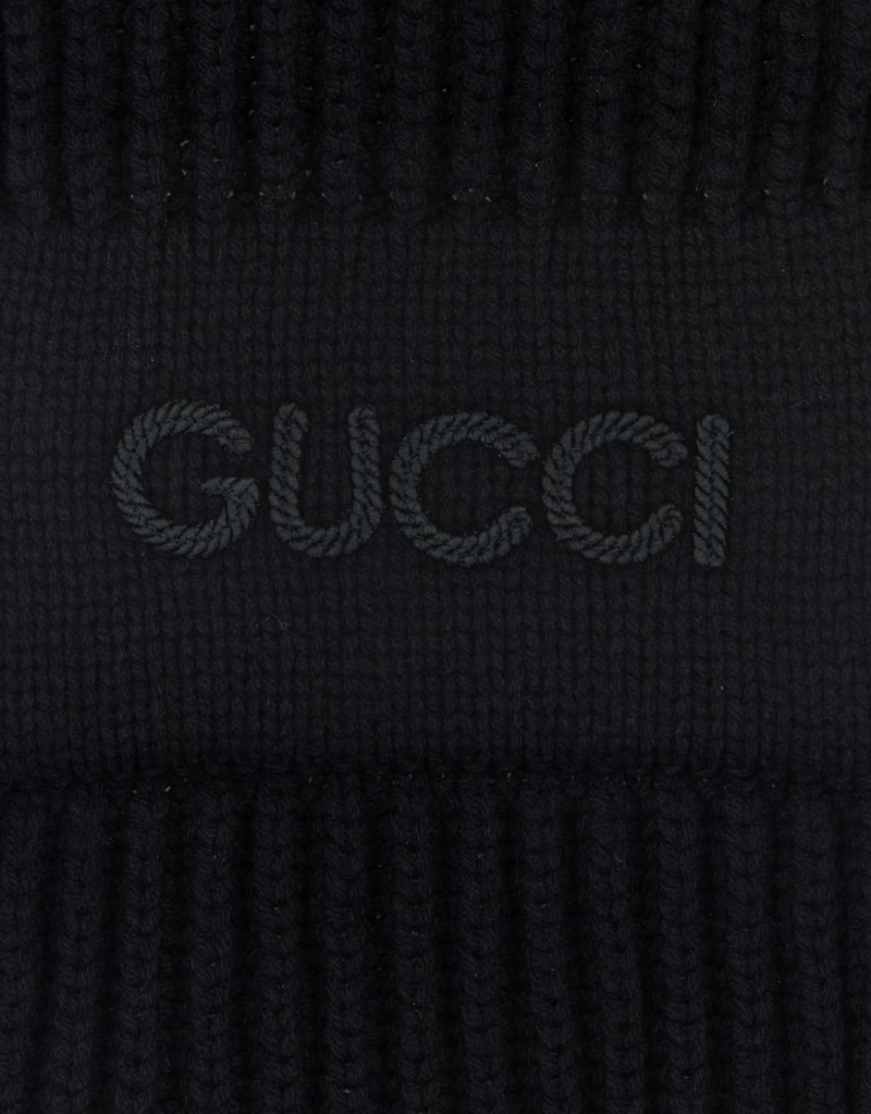 Gucci ウールカシミヤ刺繍ロゴスカーフ () IFCHIC.COM