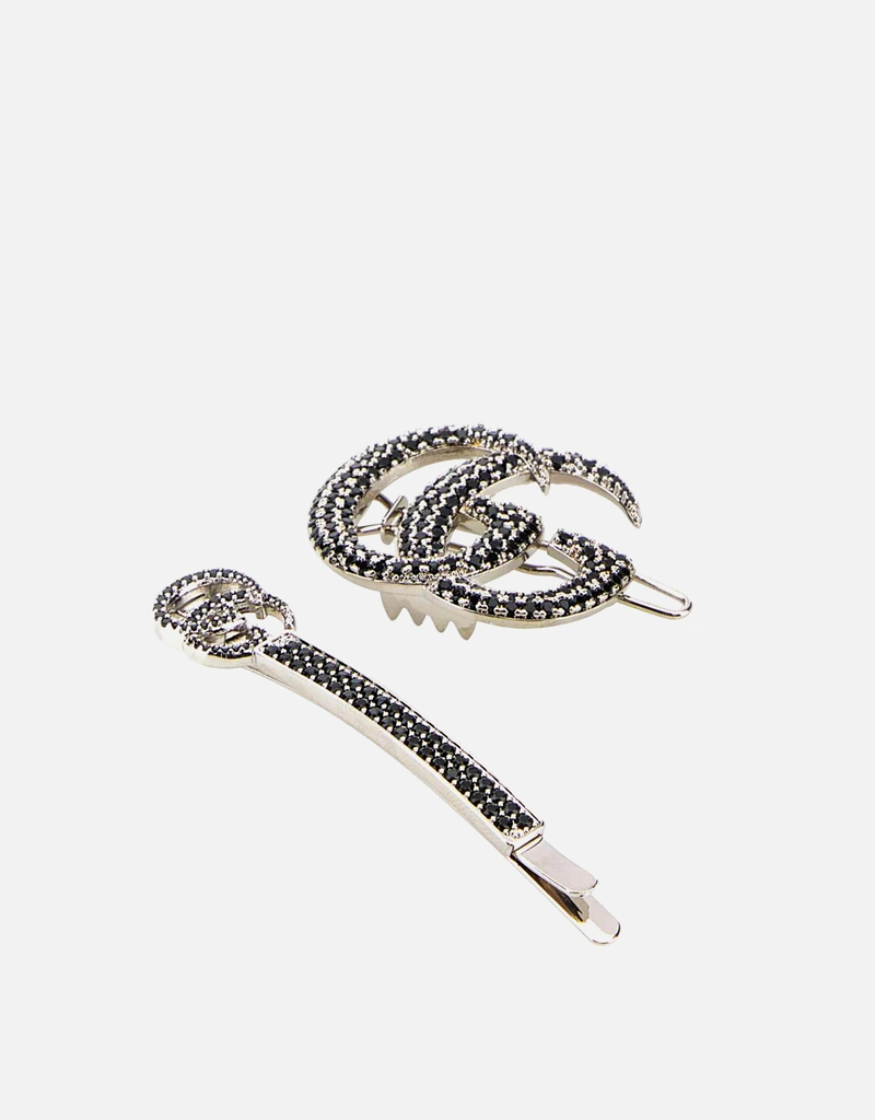 Gucci クリスタル付きダブルGヘアスライドセット () IFCHIC.COM