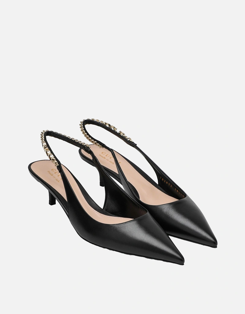 Gucci ブラックレザーパンプス (すべての新品) IFCHIC.COM