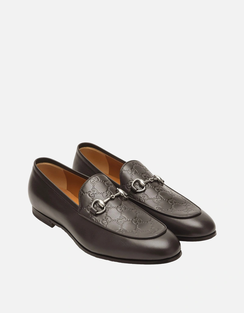 Gucci メンズ ブラウンレザーGGバックルモカシン (シューズ) IFCHIC.COM