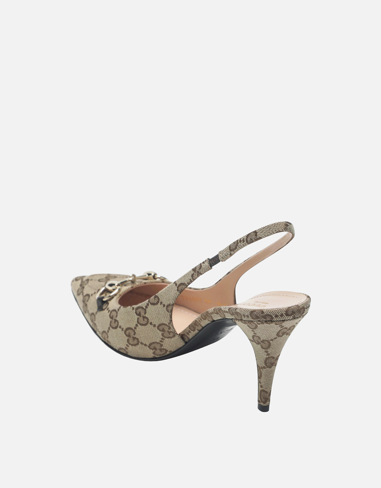 Gucci スリングバックパンプス コットン オリジナルGG ホースビット Gucci スリングバックパンプス コットン オリジナルGG ホースビット