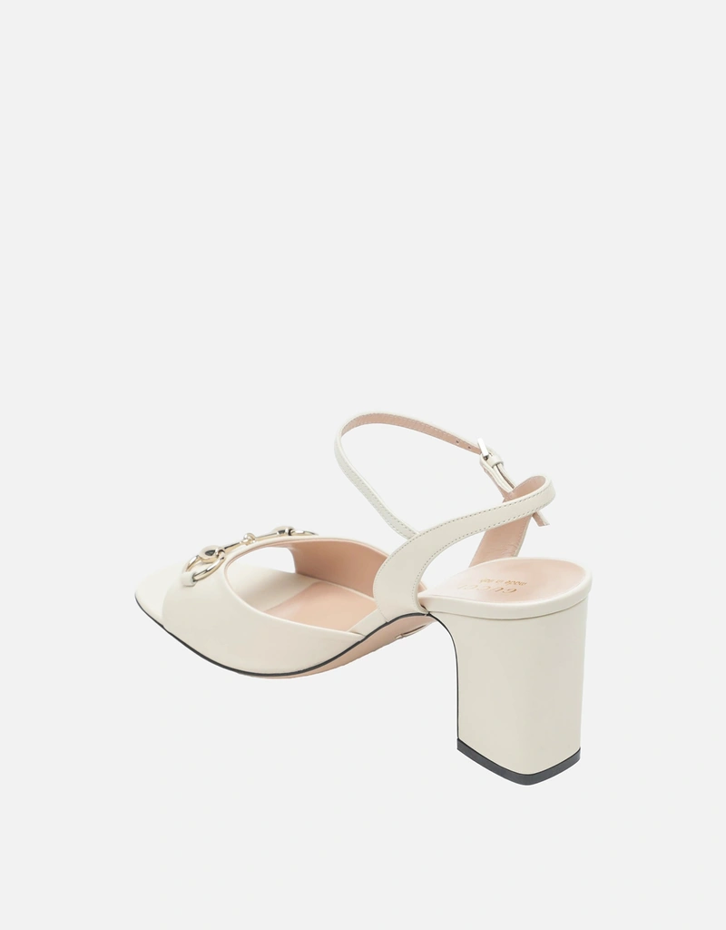 GUCCI ホースビット サンダル ホワイト Gucci ホースビットレザーミッドヒールサンダル (すべての新品) IFCHIC.COM