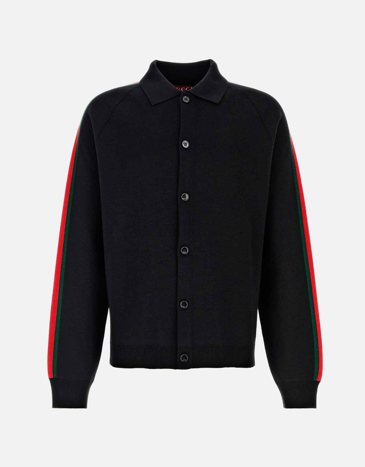Gucci メンズウールシルクブレンド刺繍スリーブカーディガン (すべての