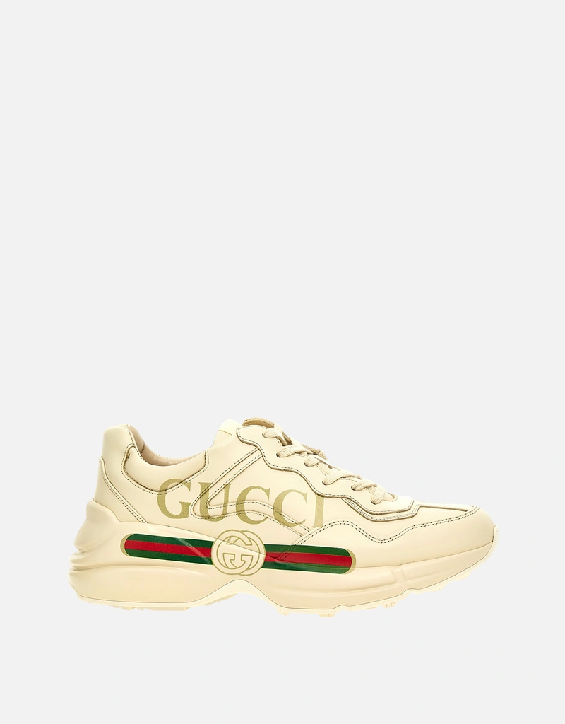 Gucci メンズ レザー ロゴ ライトン スニーカー () IFCHIC.COM