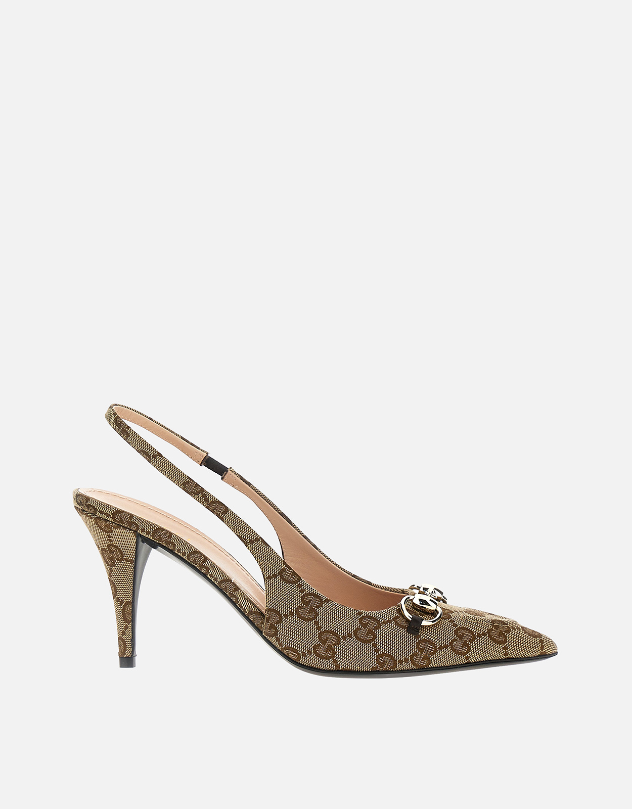 Gucci Women’s Original GG Fabric Elastic Strap Heel Slingbacks – EU 38.5
